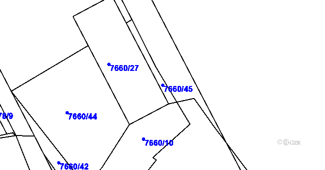 Parcela st. 7660/45 v KÚ Frýdek, Katastrální mapa
