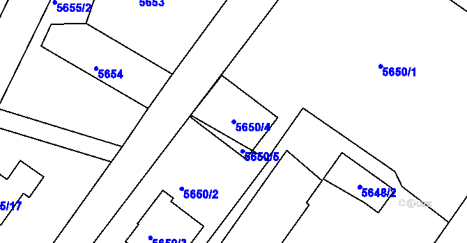 Parcela st. 5650/4 v KÚ Frýdek, Katastrální mapa