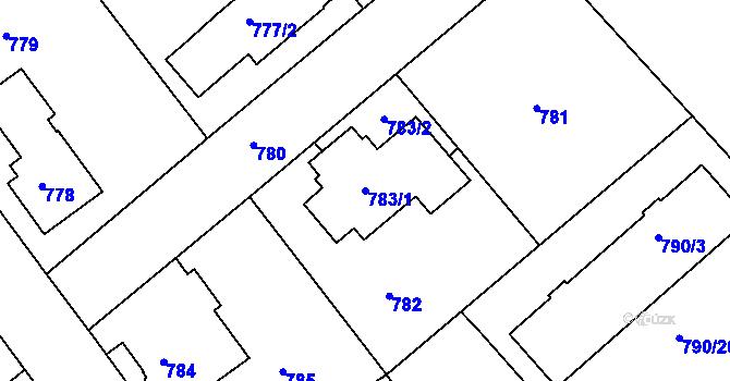 Parcela st. 783/1 v KÚ Frýdek, Katastrální mapa