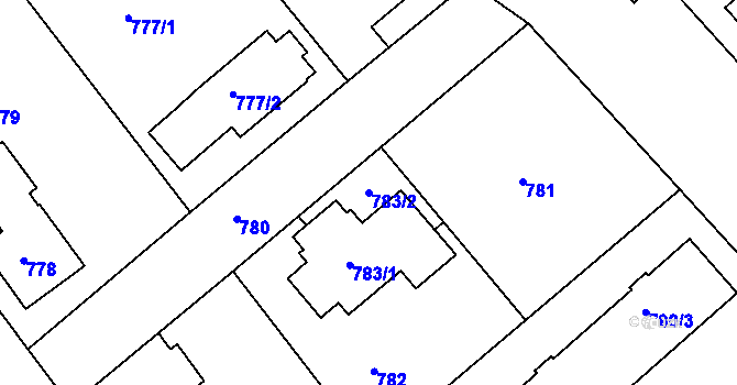 Parcela st. 783/2 v KÚ Frýdek, Katastrální mapa