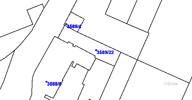 Parcela st. 3589/22 v KÚ Frýdek, Katastrální mapa