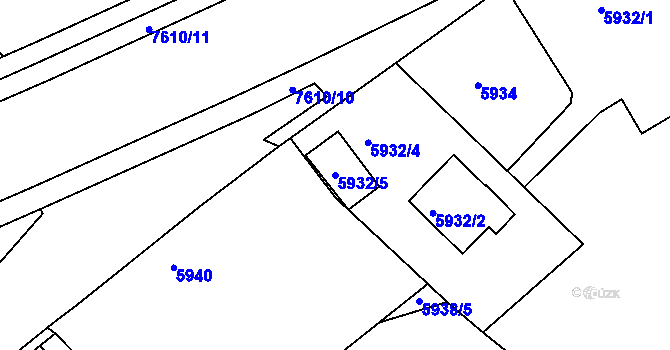 Parcela st. 5932/5 v KÚ Frýdek, Katastrální mapa