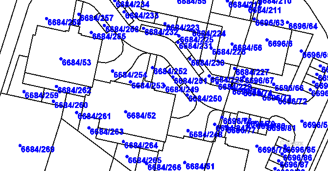 Parcela st. 6684/249 v KÚ Frýdek, Katastrální mapa