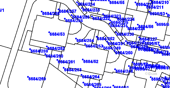 Parcela st. 6684/253 v KÚ Frýdek, Katastrální mapa