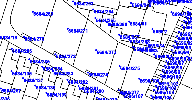 Parcela st. 6684/273 v KÚ Frýdek, Katastrální mapa