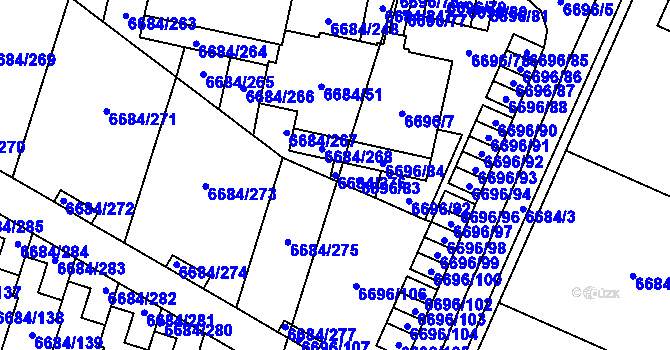 Parcela st. 6684/276 v KÚ Frýdek, Katastrální mapa