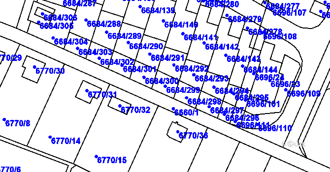 Parcela st. 6684/299 v KÚ Frýdek, Katastrální mapa