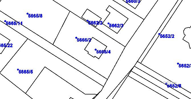 Parcela st. 5666/4 v KÚ Frýdek, Katastrální mapa