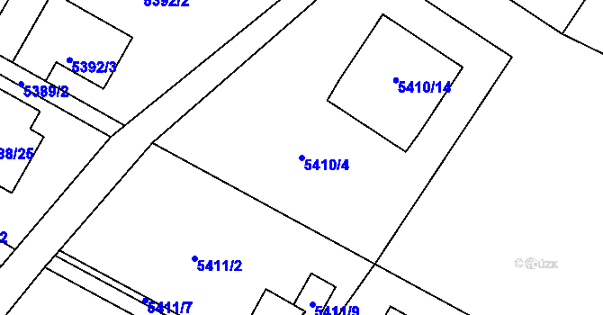 Parcela st. 5410/4 v KÚ Frýdek, Katastrální mapa