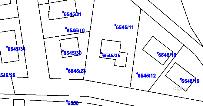 Parcela st. 6545/35 v KÚ Frýdek, Katastrální mapa