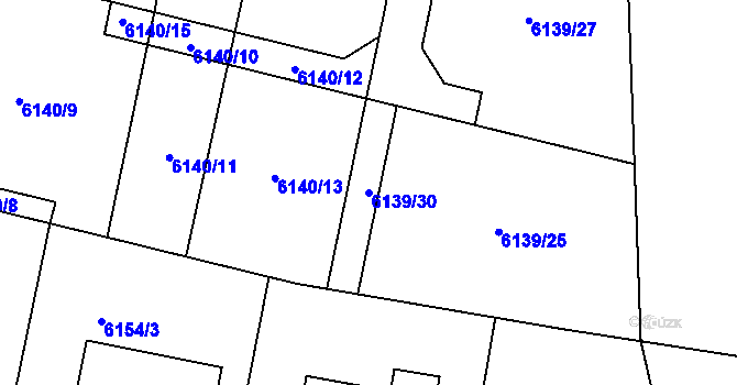 Parcela st. 6139/30 v KÚ Frýdek, Katastrální mapa