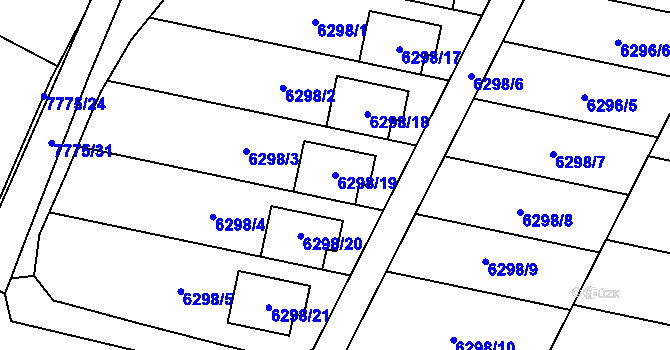 Parcela st. 6298/19 v KÚ Frýdek, Katastrální mapa