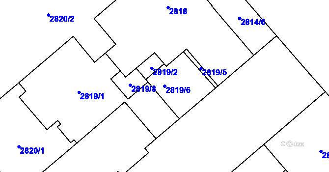 Parcela st. 2819/6 v KÚ Frýdek, Katastrální mapa