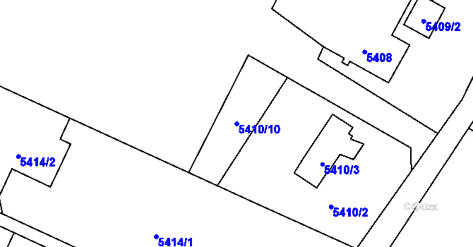 Parcela st. 5410/10 v KÚ Frýdek, Katastrální mapa