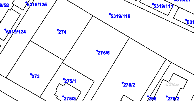 Parcela st. 275/6 v KÚ Frýdek, Katastrální mapa