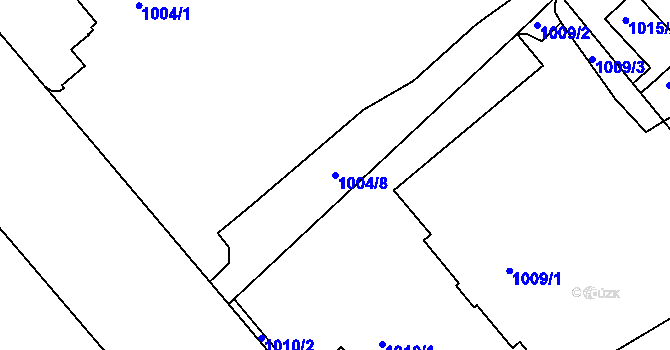 Parcela st. 1004/8 v KÚ Frýdek, Katastrální mapa
