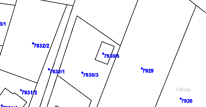 Parcela st. 7930/5 v KÚ Panské Nové Dvory, Katastrální mapa