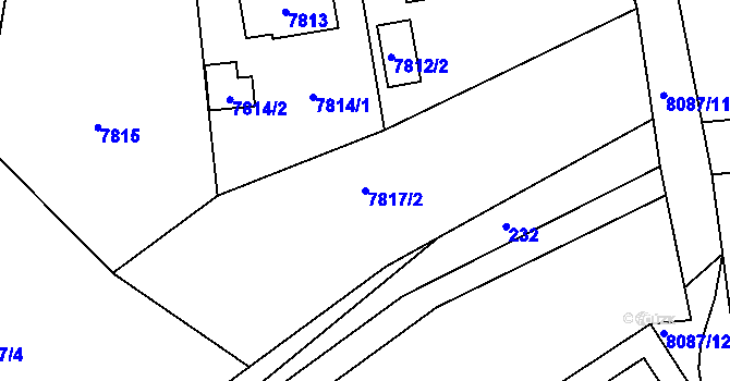 Parcela st. 7817/2 v KÚ Panské Nové Dvory, Katastrální mapa
