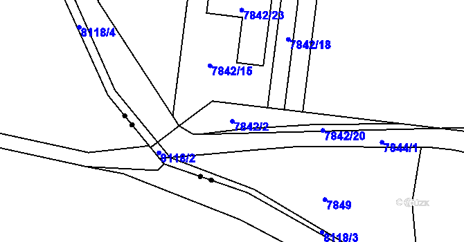 Parcela st. 7842/2 v KÚ Panské Nové Dvory, Katastrální mapa