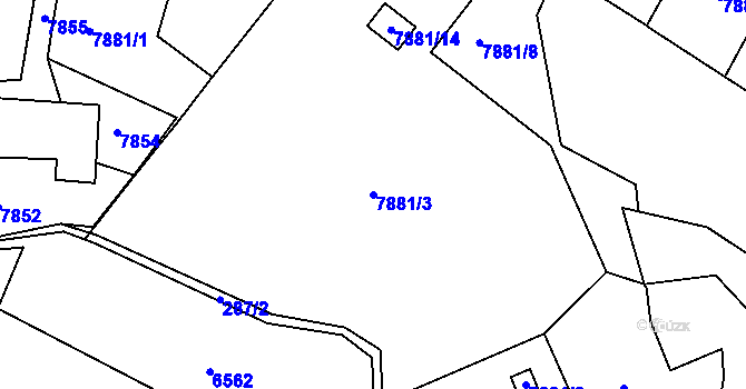 Parcela st. 7881/3 v KÚ Panské Nové Dvory, Katastrální mapa
