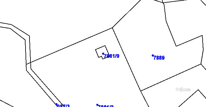 Parcela st. 7881/9 v KÚ Panské Nové Dvory, Katastrální mapa