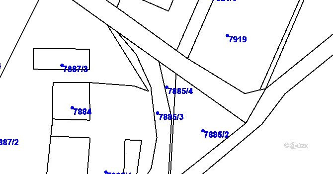 Parcela st. 7885/4 v KÚ Panské Nové Dvory, Katastrální mapa