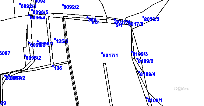 Parcela st. 8017/1 v KÚ Panské Nové Dvory, Katastrální mapa