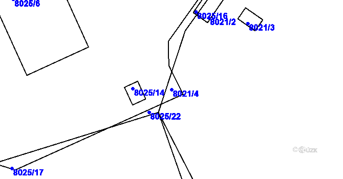 Parcela st. 8021/4 v KÚ Panské Nové Dvory, Katastrální mapa
