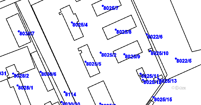 Parcela st. 8025/2 v KÚ Panské Nové Dvory, Katastrální mapa