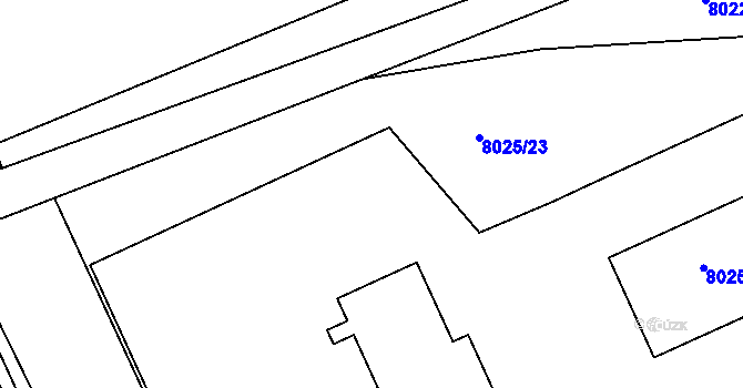 Parcela st. 8025/3 v KÚ Panské Nové Dvory, Katastrální mapa