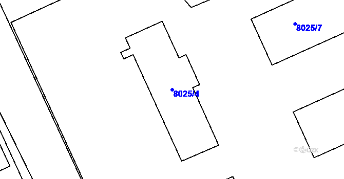 Parcela st. 8025/4 v KÚ Panské Nové Dvory, Katastrální mapa
