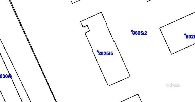 Parcela st. 8025/5 v KÚ Panské Nové Dvory, Katastrální mapa