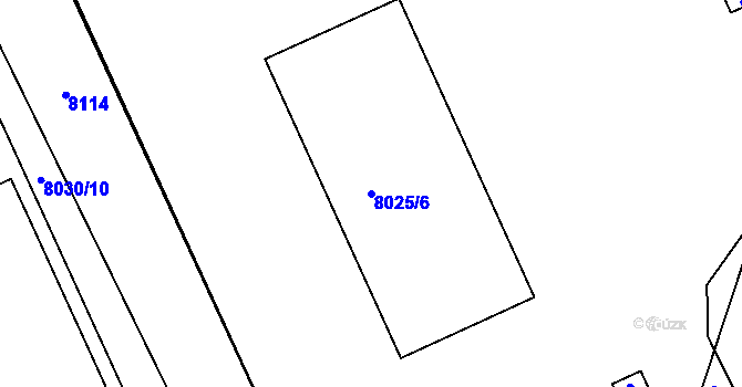 Parcela st. 8025/6 v KÚ Panské Nové Dvory, Katastrální mapa