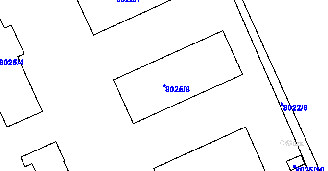 Parcela st. 8025/8 v KÚ Panské Nové Dvory, Katastrální mapa
