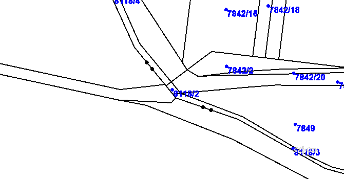 Parcela st. 8118/2 v KÚ Panské Nové Dvory, Katastrální mapa