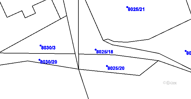 Parcela st. 8025/18 v KÚ Panské Nové Dvory, Katastrální mapa