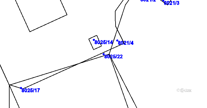 Parcela st. 8025/22 v KÚ Panské Nové Dvory, Katastrální mapa