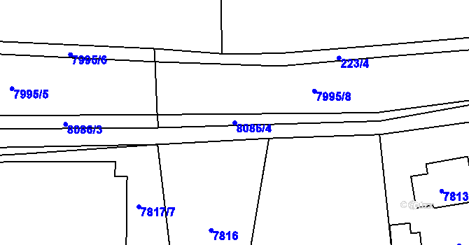 Parcela st. 8086/4 v KÚ Panské Nové Dvory, Katastrální mapa