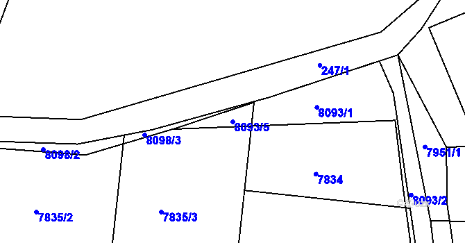 Parcela st. 8093/5 v KÚ Panské Nové Dvory, Katastrální mapa