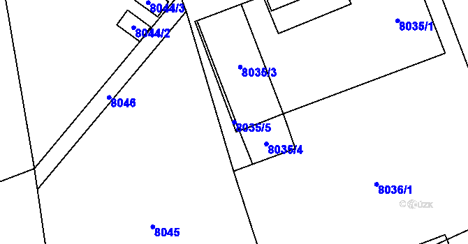 Parcela st. 8035/5 v KÚ Panské Nové Dvory, Katastrální mapa