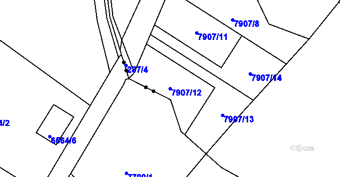 Parcela st. 7907/12 v KÚ Panské Nové Dvory, Katastrální mapa