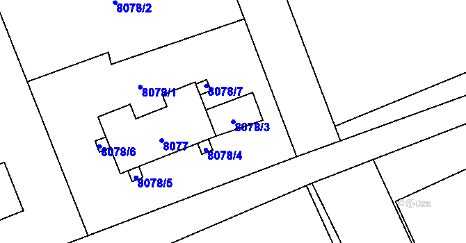 Parcela st. 8078/3 v KÚ Panské Nové Dvory, Katastrální mapa