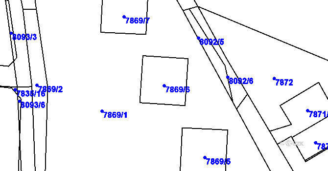 Parcela st. 7869/6 v KÚ Panské Nové Dvory, Katastrální mapa