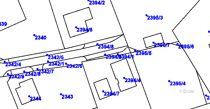 Parcela st. 2394/9 v KÚ Frýdlant, Katastrální mapa
