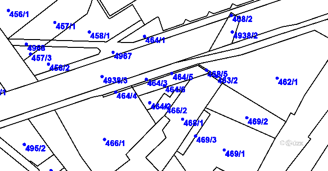 Parcela st. 464/6 v KÚ Frýdlant, Katastrální mapa