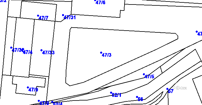 Parcela st. 47/3 v KÚ Frýdlant, Katastrální mapa