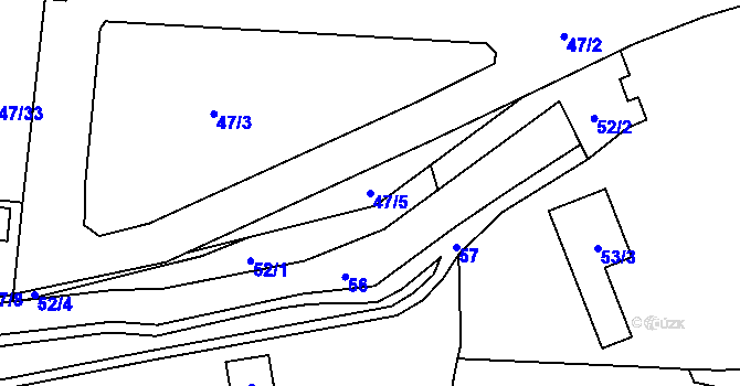 Parcela st. 47/5 v KÚ Frýdlant, Katastrální mapa