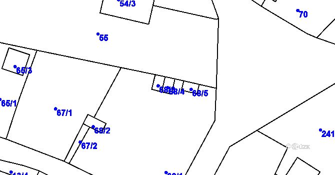 Parcela st. 68/4 v KÚ Frýdlant, Katastrální mapa