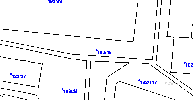 Parcela st. 182/48 v KÚ Frýdlant, Katastrální mapa