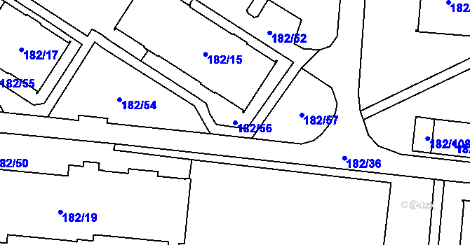 Parcela st. 182/56 v KÚ Frýdlant, Katastrální mapa